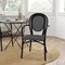 Merrick Lane Celia Stacking Thonet Bistro Style Chair with Arms, PE Rattan Seat, and Metal Frame for Indoor/Outdoor Use